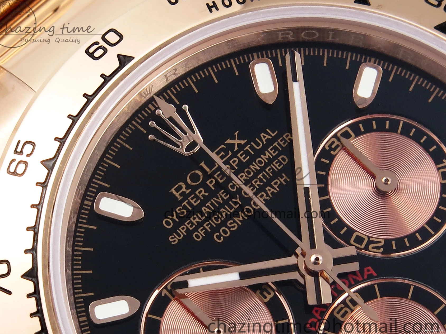 0104 DAYTONA 116505 RG OMF BEST EDITION BLACK RG DIAL ON RG BRACELET A7750 (SLIM MOVEMENT) Trendsetting 1797